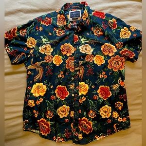Denim and Flower men’s slim fit button down short sleeve shirt